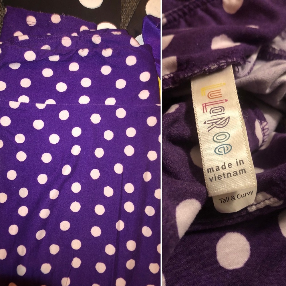 LLR Purple Polka Dot Leggings 💜